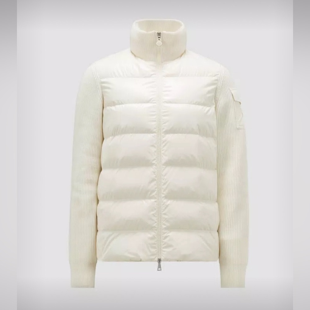 NWT MONCLER Quilted Nylon & Wool Knit Cardigan/XS